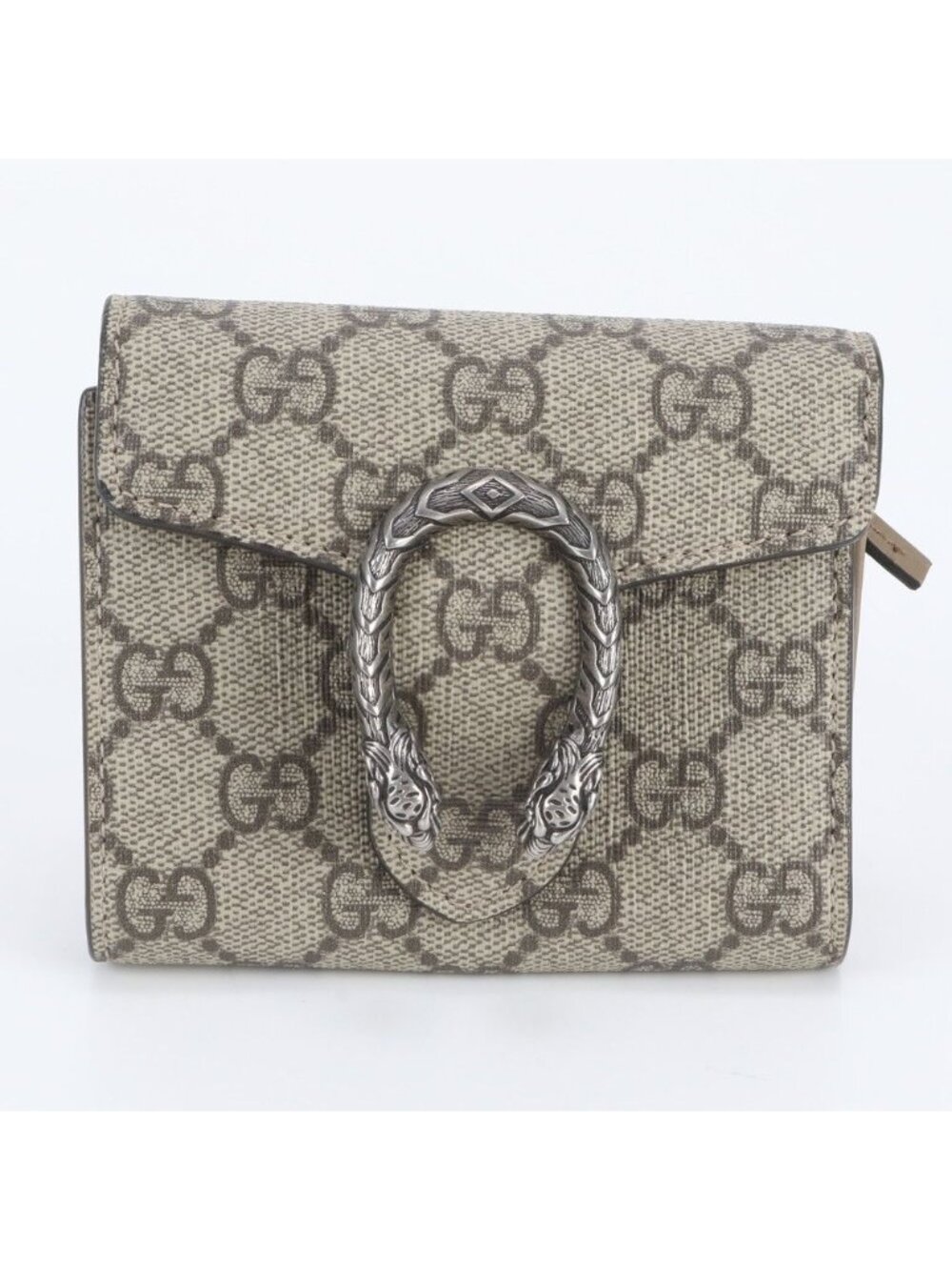 Gucci GG Supreme Dionysus Leather Trifold Wallet Compact